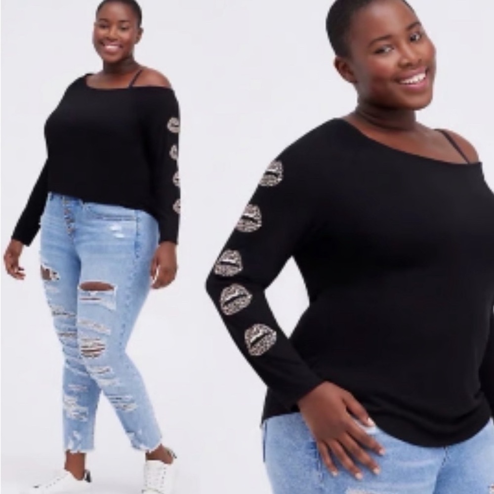 Black Off Shoulder Sexy Top